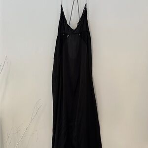 Zara Boho Black Spaghetti Strap Dress